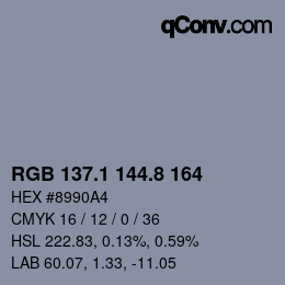 Color code: RGB 137.1 144.8 164 | qconv.com