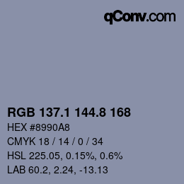 Farbcode: RGB 137.1 144.8 168 | qconv.com