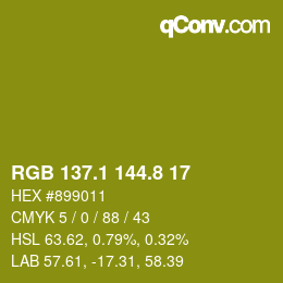 カラーコード: RGB 137.1 144.8 17 | qconv.com