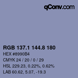 Color code: RGB 137.1 144.8 180 | qconv.com