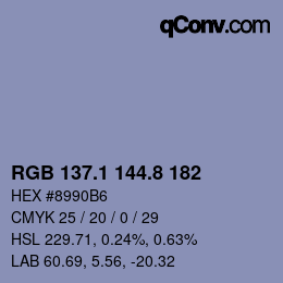 Farbcode: RGB 137.1 144.8 182 | qconv.com