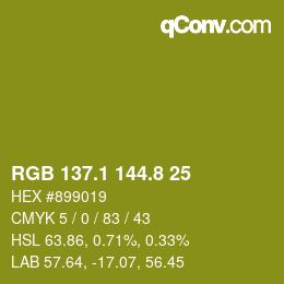 カラーコード: RGB 137.1 144.8 25 | qconv.com
