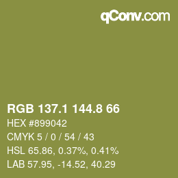 カラーコード: RGB 137.1 144.8 66 | qconv.com