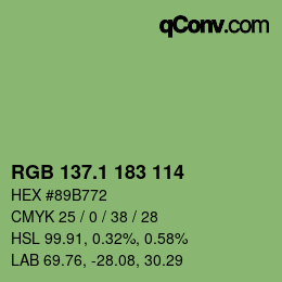 カラーコード: RGB 137.1 183 114 | qconv.com