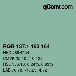 Color code: RGB 137.1 183 164 | qconv.com