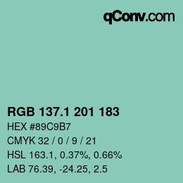 Color code: RGB 137.1 201 183 | qconv.com