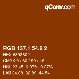 Farbcode: RGB 137.1 54.8 2 | qconv.com