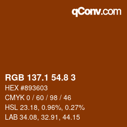 Color code: RGB 137.1 54.8 3 | qconv.com