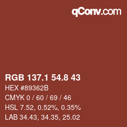 Color code: RGB 137.1 54.8 43 | qconv.com