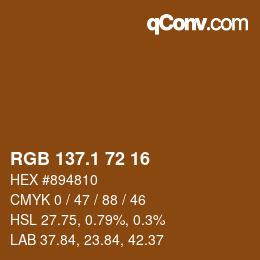 Color code: RGB 137.1 72 16 | qconv.com