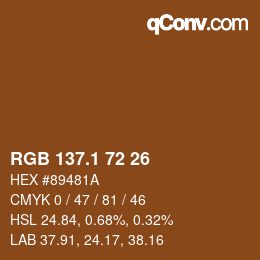 Color code: RGB 137.1 72 26 | qconv.com