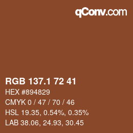 Color code: RGB 137.1 72 41 | qconv.com