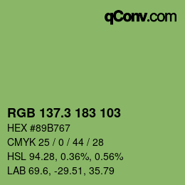カラーコード: RGB 137.3 183 103 | qconv.com
