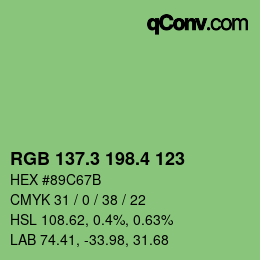 カラーコード: RGB 137.3 198.4 123 | qconv.com