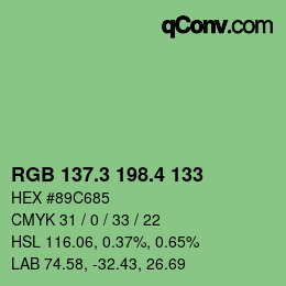 カラーコード: RGB 137.3 198.4 133 | qconv.com
