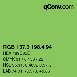カラーコード: RGB 137.3 198.4 94 | qconv.com