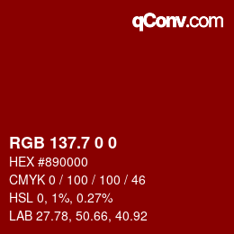 カラーコード: RGB 137.7 0 0 | qconv.com