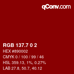 カラーコード: RGB 137.7 0 2 | qconv.com