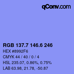 カラーコード: RGB 137.7 146.6 246 | qconv.com