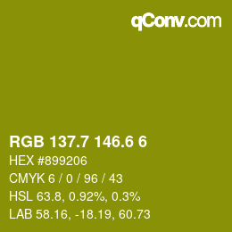 カラーコード: RGB 137.7 146.6 6 | qconv.com