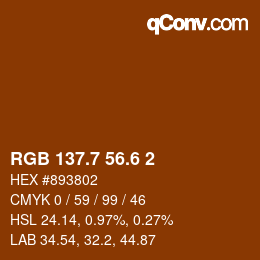 カラーコード: RGB 137.7 56.6 2 | qconv.com