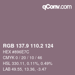 Color code: RGB 137.9 110.2 124 | qconv.com