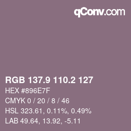 Color code: RGB 137.9 110.2 127 | qconv.com
