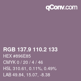 Color code: RGB 137.9 110.2 133 | qconv.com
