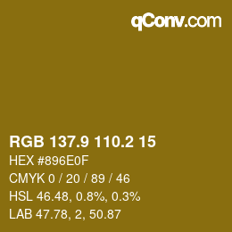 カラーコード: RGB 137.9 110.2 15 | qconv.com