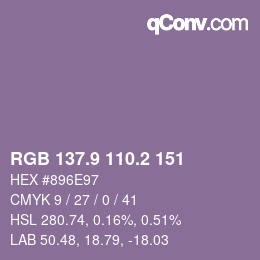 Color code: RGB 137.9 110.2 151 | qconv.com