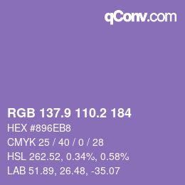 Color code: RGB 137.9 110.2 184 | qconv.com