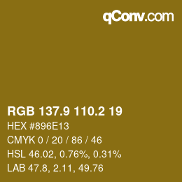 Color code: RGB 137.9 110.2 19 | qconv.com