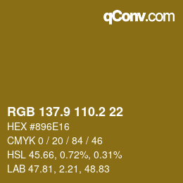 Farbcode: RGB 137.9 110.2 22 | qconv.com