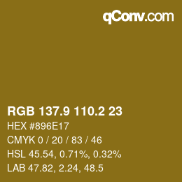 Color code: RGB 137.9 110.2 23 | qconv.com