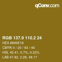 Farbcode: RGB 137.9 110.2 24 | qconv.com