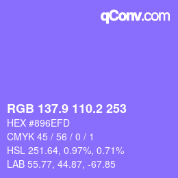 カラーコード: RGB 137.9 110.2 253 | qconv.com