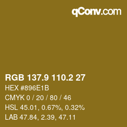 Color code: RGB 137.9 110.2 27 | qconv.com