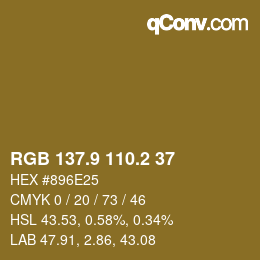 Color code: RGB 137.9 110.2 37 | qconv.com