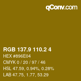 カラーコード: RGB 137.9 110.2 4 | qconv.com
