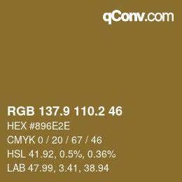 カラーコード: RGB 137.9 110.2 46 | qconv.com