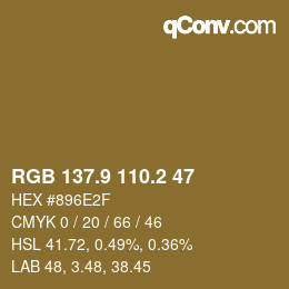 Farbcode: RGB 137.9 110.2 47 | qconv.com