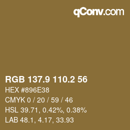 Color code: RGB 137.9 110.2 56 | qconv.com