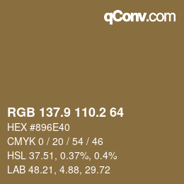 Color code: RGB 137.9 110.2 64 | qconv.com