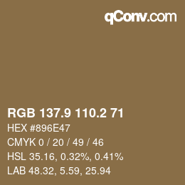 Color code: RGB 137.9 110.2 71 | qconv.com