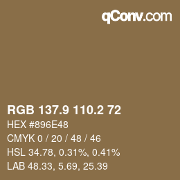 Color code: RGB 137.9 110.2 72 | qconv.com