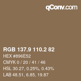 Color code: RGB 137.9 110.2 82 | qconv.com