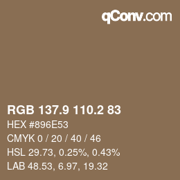 Farbcode: RGB 137.9 110.2 83 | qconv.com