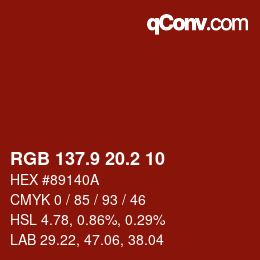 Farbcode: RGB 137.9 20.2 10 | qconv.com