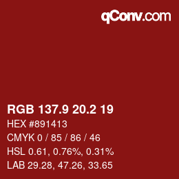 Color code: RGB 137.9 20.2 19 | qconv.com