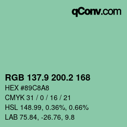 Color code: RGB 137.9 200.2 168 | qconv.com